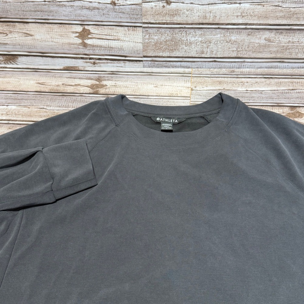 Athleta‎ Womens Charcoal Gray Tencel Modal  High Low Sweatshirt Small Petite